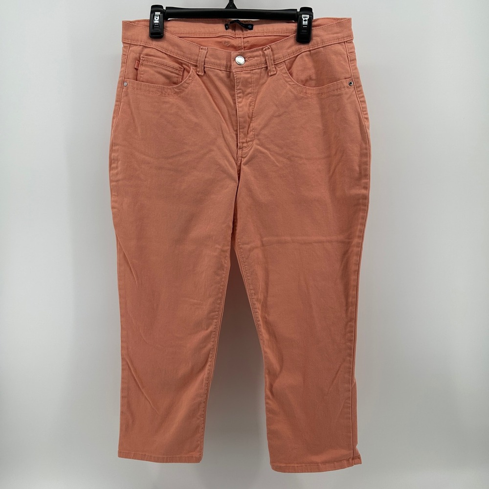 Lee Easy Fit Cropped Capri Denim 14 Petite Coral Peach‎ Casual Spring Everyday